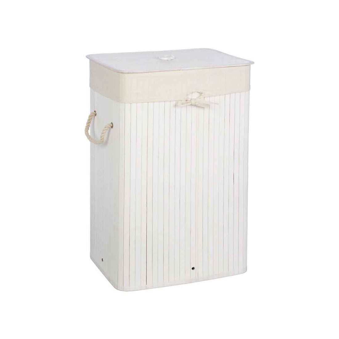 Kankyo White Bamboo Laundry Hamper