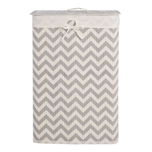 Kankyo White And Grey Chevron Laundry Hamper