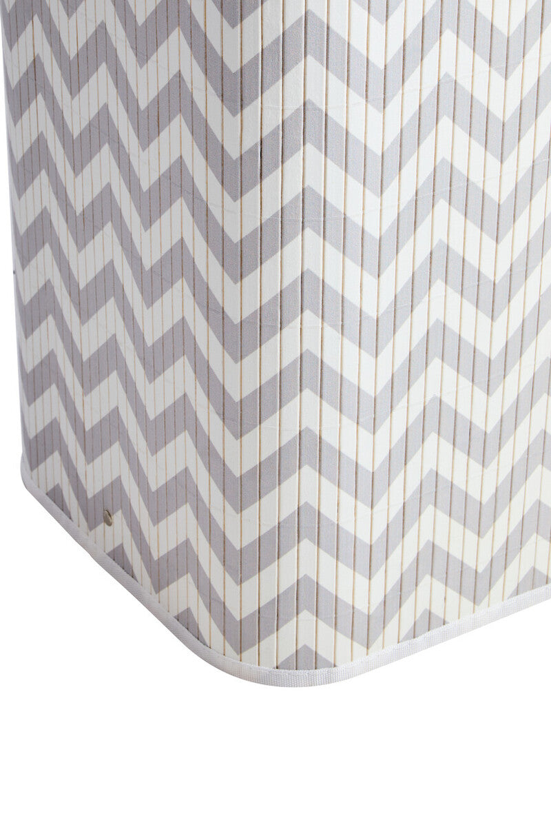 Kankyo White And Grey Chevron Laundry Hamper