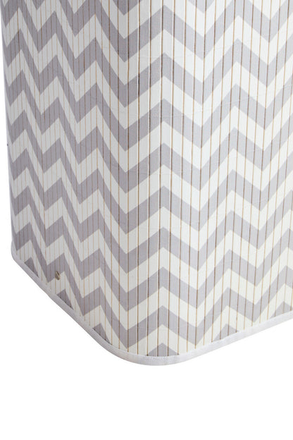 Kankyo White And Grey Chevron Laundry Hamper
