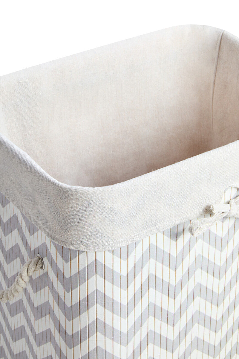 Kankyo White And Grey Chevron Laundry Hamper