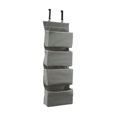 Grey Polyester Over Door Hanging Organiser