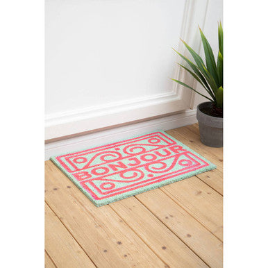 Neon Bonjour Coir Doormat