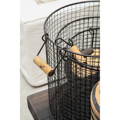 Dara Set Of Three Black Wire Storage Baskets