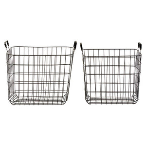 Set Of 2 Rowan Black Wire Storage Baskets