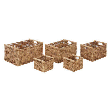 Lidi Set Of 5 Water Hyacinth Storage Baskets