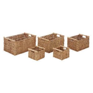 Lidi Set Of 5 Water Hyacinth Storage Baskets
