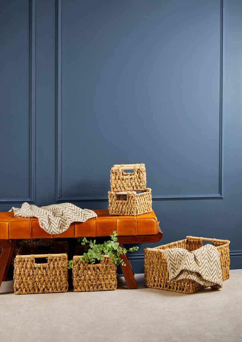Lidi Set Of 5 Water Hyacinth Storage Baskets