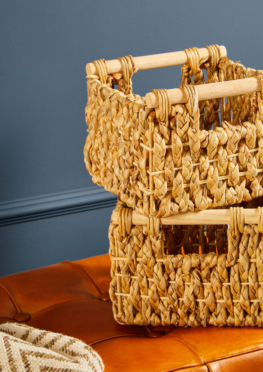 Lidi Set Of 5 Water Hyacinth Storage Baskets