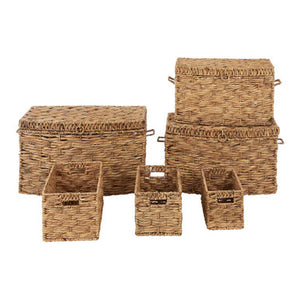 Set of 6 Water Hyacinth Storage Baskets | Lidi