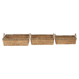 Set of 3 Seagrass Storage Baskets with Handles | Lidi