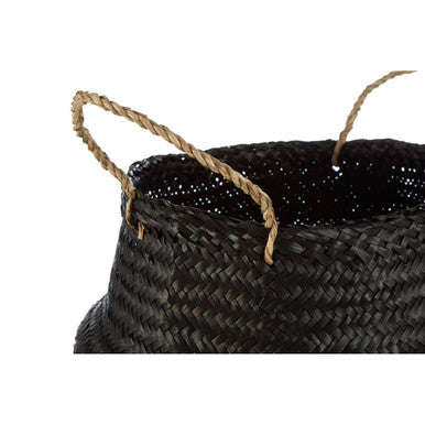 Black And Silver Medium Seagrass Basket