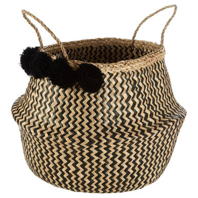 Lidi Pom Pom Seagrass Basket