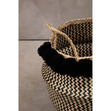 Lidi Pom Pom Seagrass Basket
