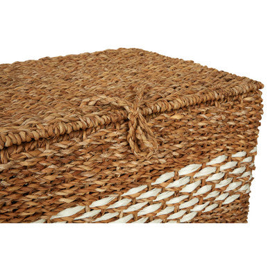 Lidi Set Of Three Rectangular Seagrass Baskets With Lids