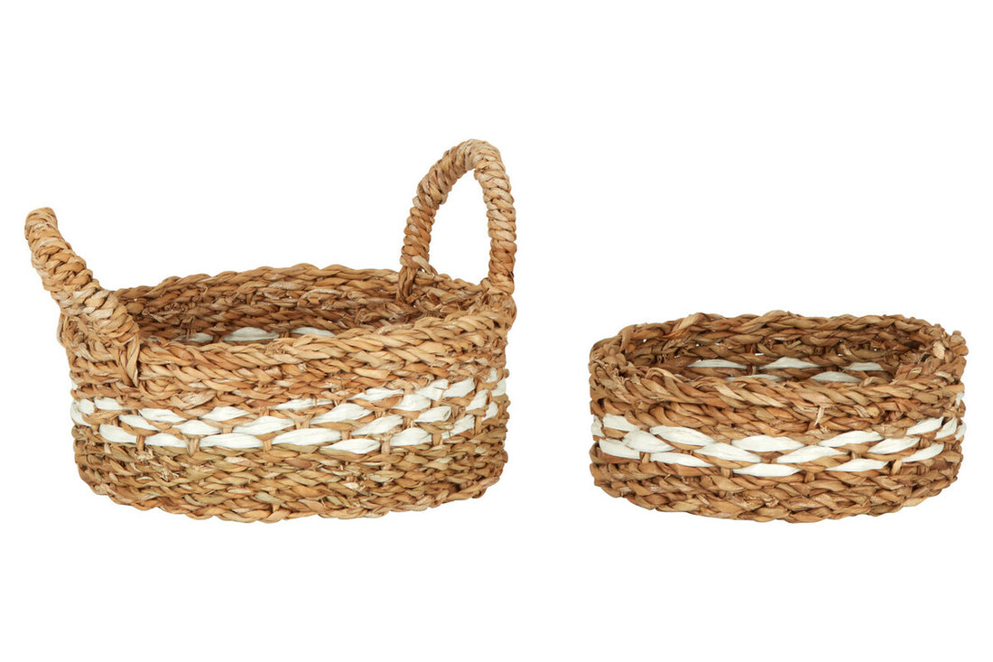 Lidi Set of Two Round Seagrass Baskets - Image 10
