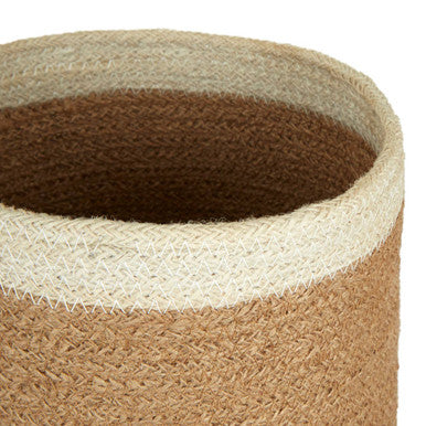Lidi Set Of Three Jute Baskets With White Top