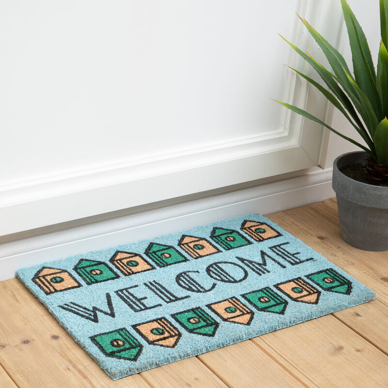 Decorative doormat with house designs and &