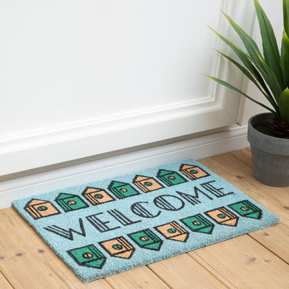 Decorative doormat with house designs and &