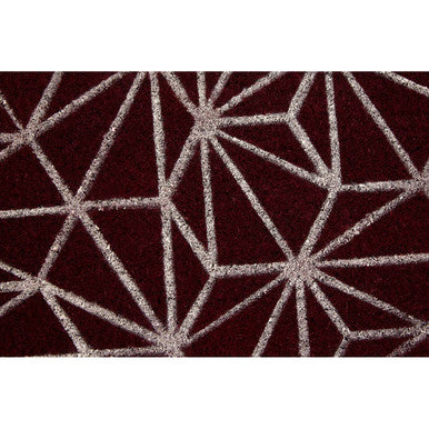 Mimo Dark Red Geometric Doormat