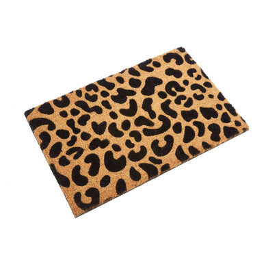 Leopard Print Coir Doormat