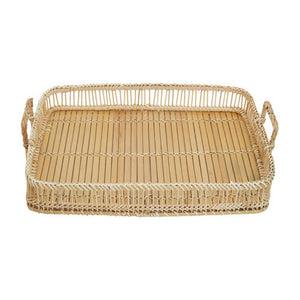 Rattan and Bamboo Natural Rectangular Tray | Ezell
