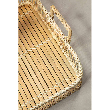 Ezell Rattan and Bamboo Natural Rectangular Tray