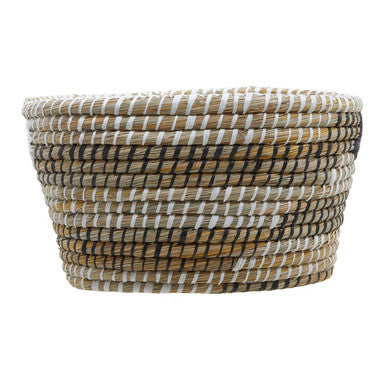 Lidi Set Of Three Oval Straw Baskets