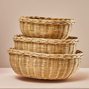 Set of Three Bamboo Baskets | Lidi