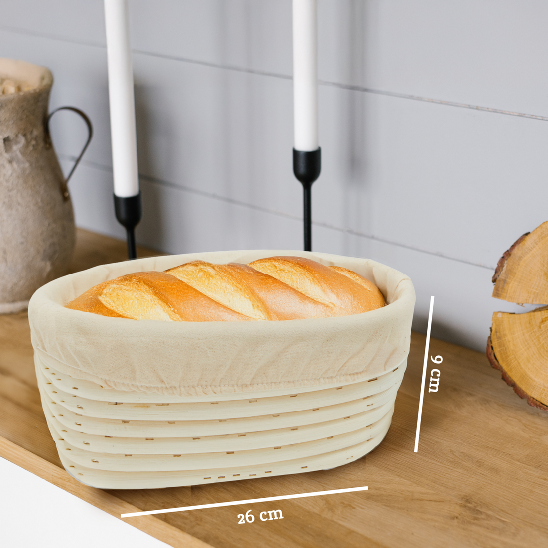 Smith Rattan Oblong Bread Proofing Basket