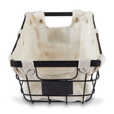 Harga Small Black Wire Storage Basket with Lining