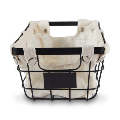 Harga Small Black Wire Storage Basket with Lining