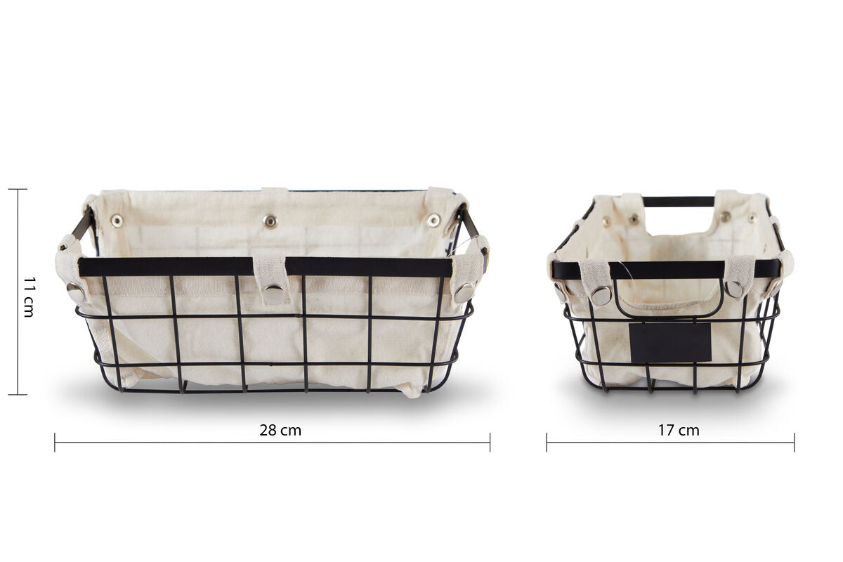 Harga Small Black Wire Storage Basket with Lining