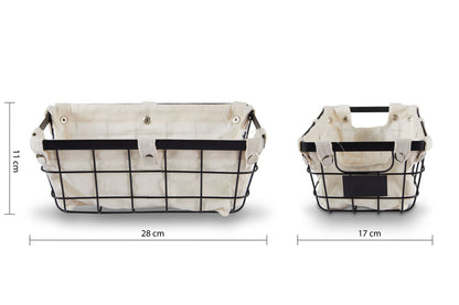 Harga Small Black Wire Storage Basket with Lining