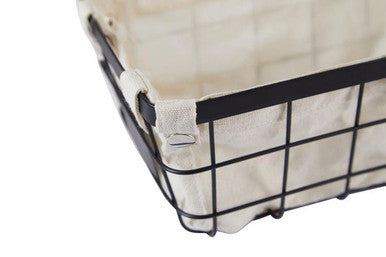 Harga Small Black Wire Storage Basket with Lining