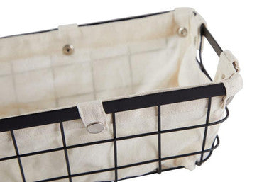 Harga Small Black Wire Storage Basket with Lining