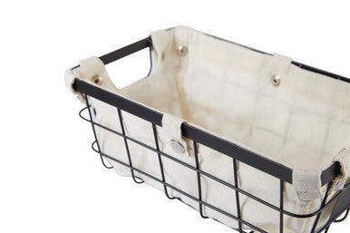 Harga Small Black Wire Storage Basket with Lining