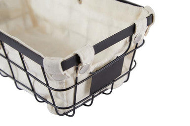 Harga Small Black Wire Storage Basket with Lining