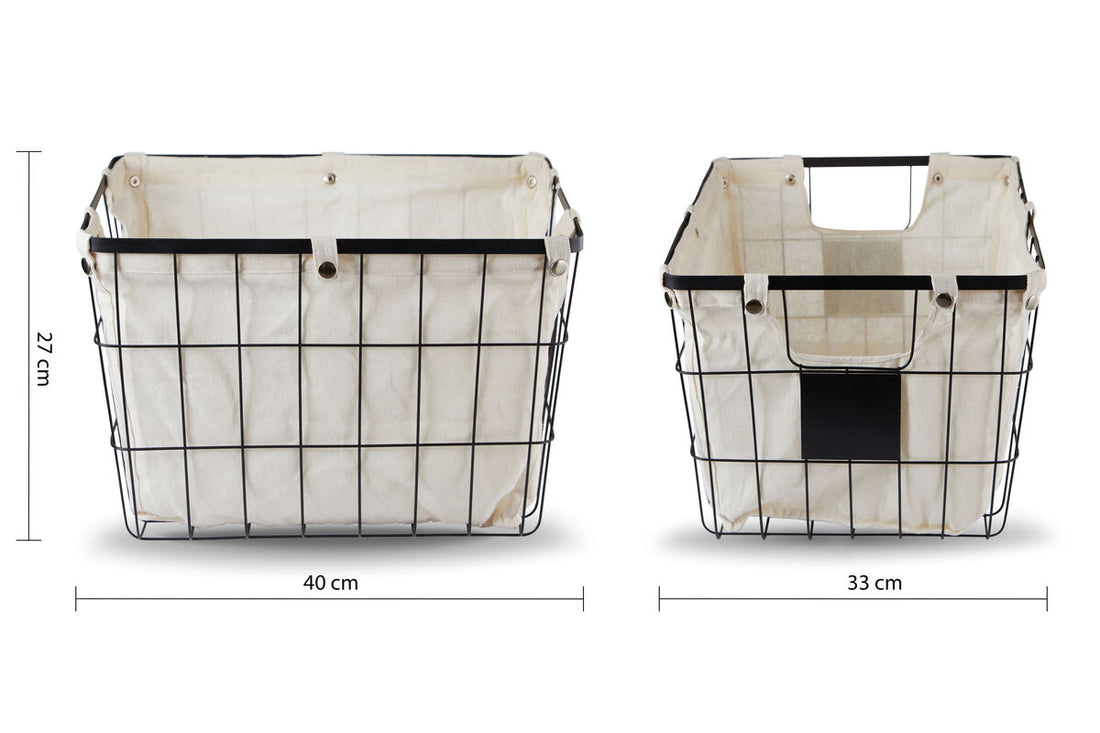 Harga Large Matte Black Wire Storage Basket