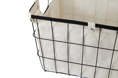 Harga Large Matte Black Wire Storage Bas