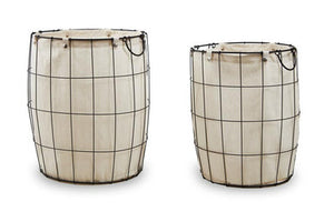 Set of Two Matte Black Laundry Baskets | Harga