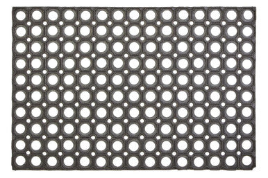 Textured black and white mat with a grid pattern