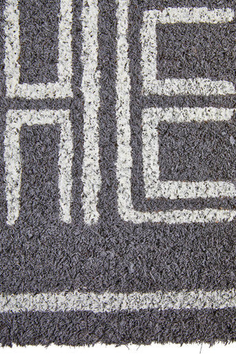 Filta Hello Coir Grey And White Doormat