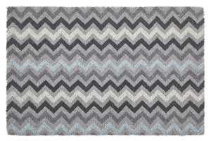 Grey and White Chevron Coir Doormat | Filta