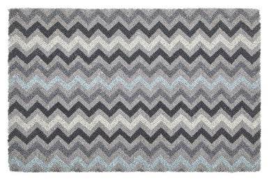 Filta Grey And White Chevron Coir Doormat