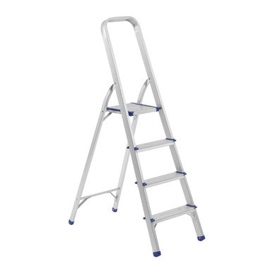 Metal step ladder on a white background