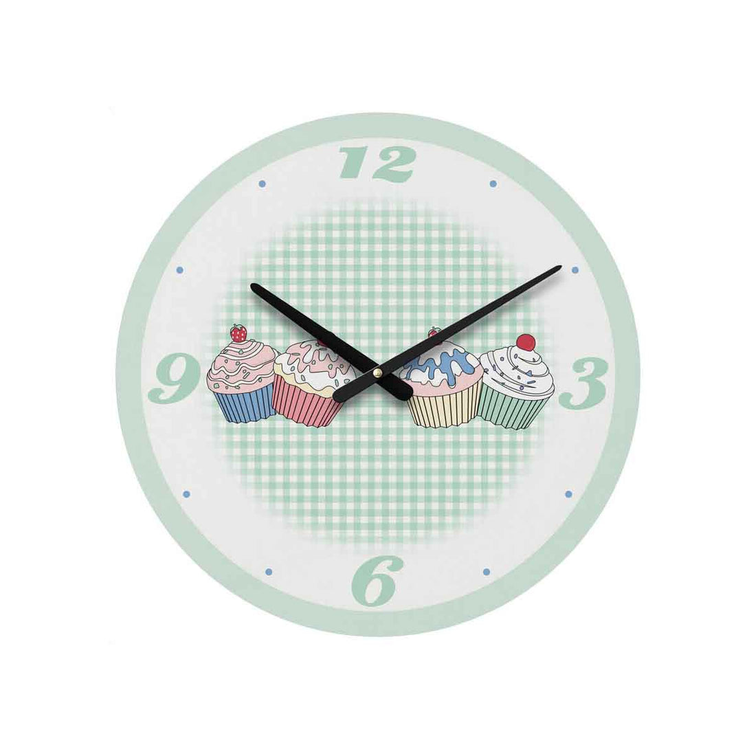 Cannoli Green Cupcake Wall Clock