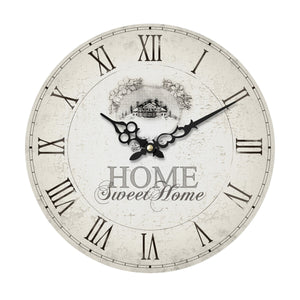 34cm Dia Round Wall Clock | Home Sweet Home