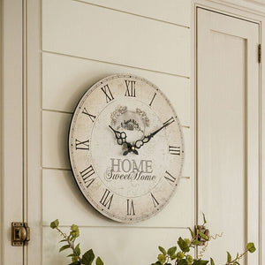34cm Dia Round Wall Clock | Home Sweet Home