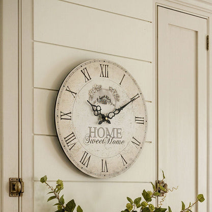 34cm Dia Round Wall Clock | Home Sweet Home